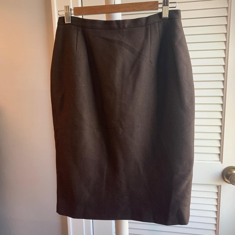 Luca Luca- Brown Tweed Lined Midi Pencil Skirt
